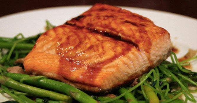 Salmon with veggies vegetables