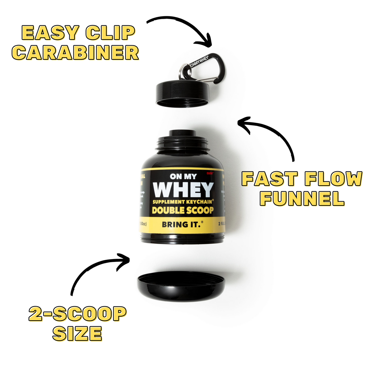 Shaker Bottle And Protein Powder Container 180ml - OnMyWhey