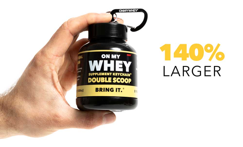 Our mini pre-workout keychain lets you take one serving of pre on the
