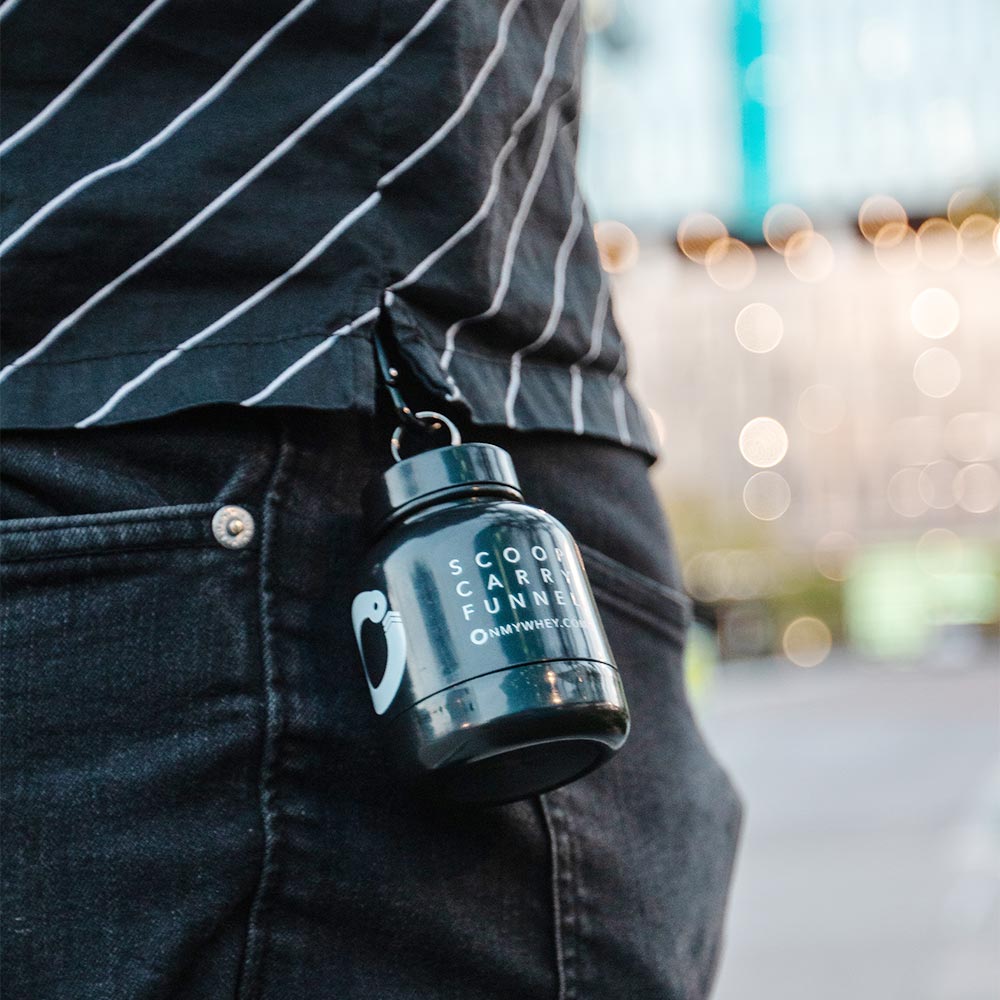 On My Whey Protein Keychain Bottle