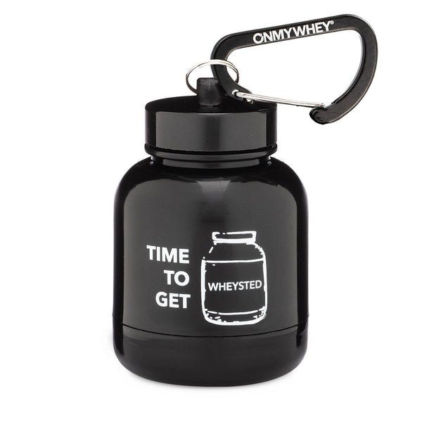 TRUE INDIAN mini whey protein powder container with keychain