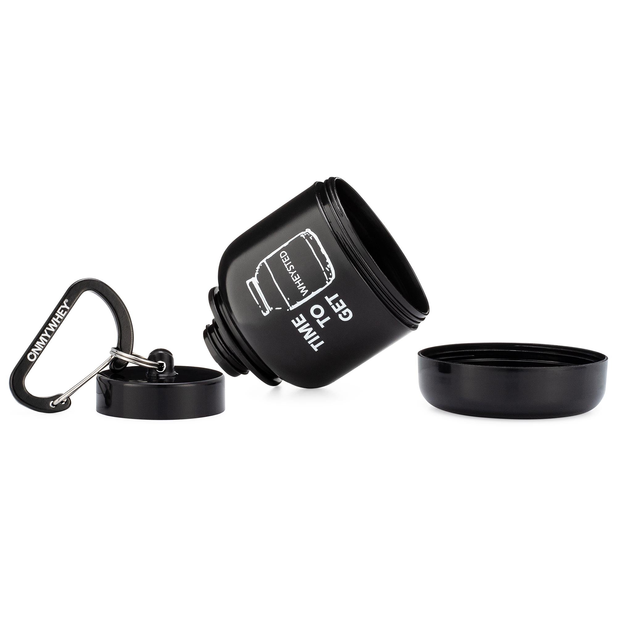 OnMyWhey Protein Container with Funnel and Keychain, 75cc Single